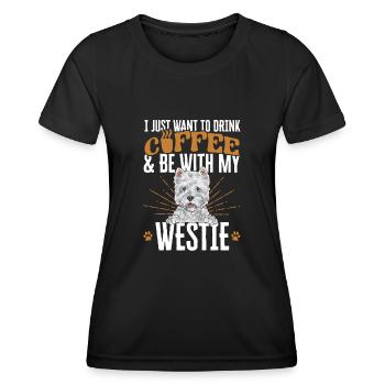 West Highland White Terrier Westie - Frauen Funktions-T-Shirt - Schwarz - Vorne - AI Model Female 172 light (172cm)
