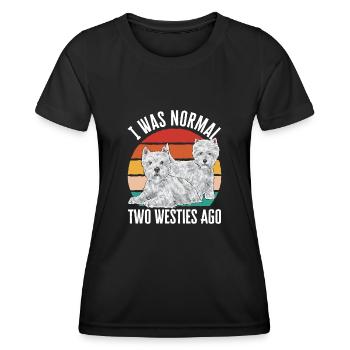 West Highland White Terrier Westie - Frauen Funktions-T-Shirt - Schwarz - Vorne - AI Model Female 172 light (172cm)