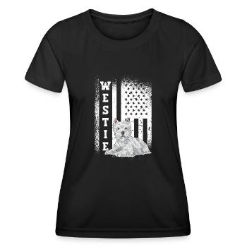West Highland White Terrier Westie - Frauen Funktions-T-Shirt - Schwarz - Vorne - AI Model Female 172 light (172cm)