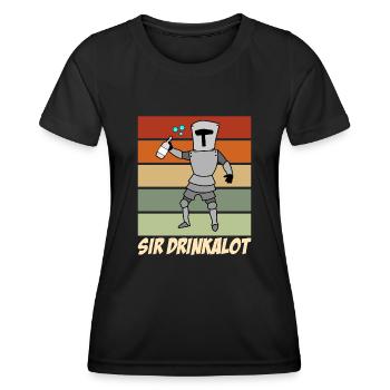 Chevalier vampire buveur de bière Schnaps - T-shirt sport Femme - noir - Devant - AI Model Female 172 light (172cm)