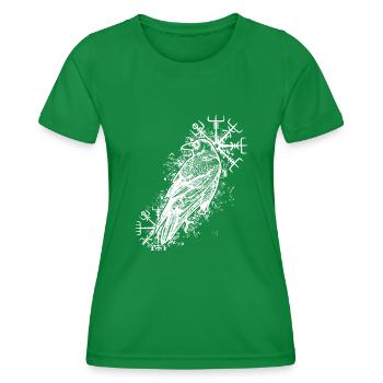 Corbeau Valhalla Viking Vegvisir - T-shirt sport Femme - vert - Devant - AI Model Female 172 dark (172cm)