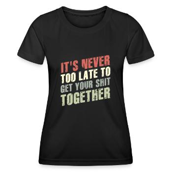 Positive Inspiration Männer Frauen Uhr des Lebens - Frauen Funktions-T-Shirt - Schwarz - Vorne - AI Model Female 172 light (172cm)