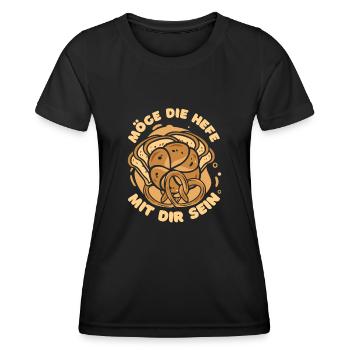 Backen Bäcker Bäckerei Hefe Bckermeister - Frauen Funktions-T-Shirt - Schwarz - Vorne - AI Model Female 172 light (172cm)