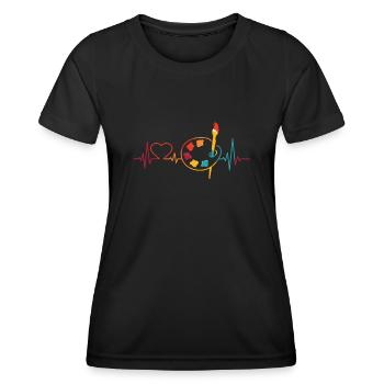 Painter Heartbeat For Painter - Frauen Funktions-T-Shirt - Schwarz - Vorne - AI Model Female 172 light (172cm)