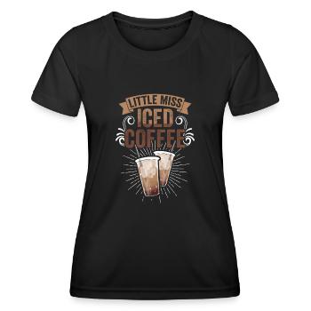 Little Miss Iced Coffee Funny Caffeinated Iced - Frauen Funktions-T-Shirt - Schwarz - Vorne - AI Model Female 172 light (172cm)