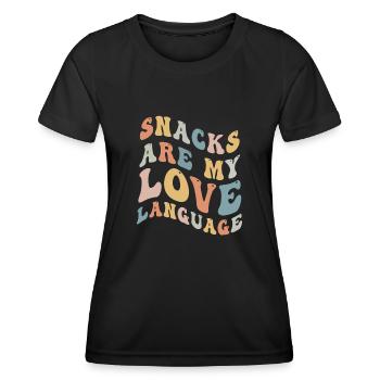 Snacks Are My Love Language - Women's Functional T-Shirt - black - Front - AI Model Female 172 light (172cm)