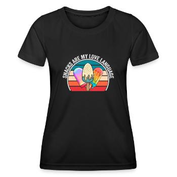 Snacks Are My Love Language - Women's Functional T-Shirt - black - Front - AI Model Female 172 light (172cm)
