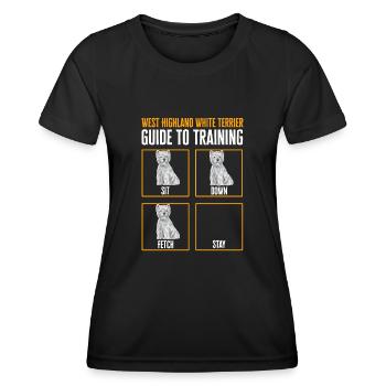West Highland White Terrier Westie - Frauen Funktions-T-Shirt - Schwarz - Vorne - AI Model Female 172 light (172cm)