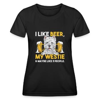 West Highland White Terrier Westie - Frauen Funktions-T-Shirt - Schwarz - Vorne - AI Model Female 172 light (172cm)