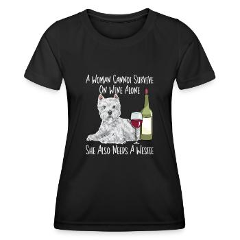 West Highland White Terrier Westie - Frauen Funktions-T-Shirt - Schwarz - Vorne - AI Model Female 172 light (172cm)