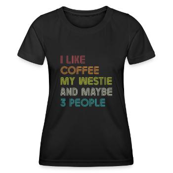 West Highland White Terrier Westie - T-shirt sport Femme - noir - Devant - AI Model Female 172 light (172cm)