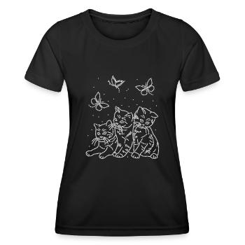 Katzenliebhaber - Frauen Funktions-T-Shirt - Schwarz - Vorne - AI Model Female 172 light (172cm)