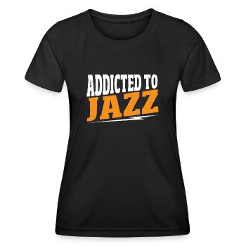 Accro au jazz jazz musique jazz jazz auditeur - T-shirt sport Femme - noir - Devant - AI Model Female 172 light (172cm)