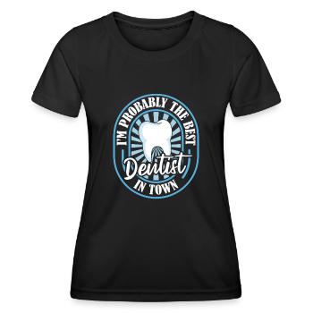 Dentiste dentiste meilleur - T-shirt sport Femme - noir - Devant - AI Model Female 172 light (172cm)