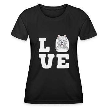 West Highland White Terrier Westie - Frauen Funktions-T-Shirt - Schwarz - Vorne - AI Model Female 172 light (172cm)