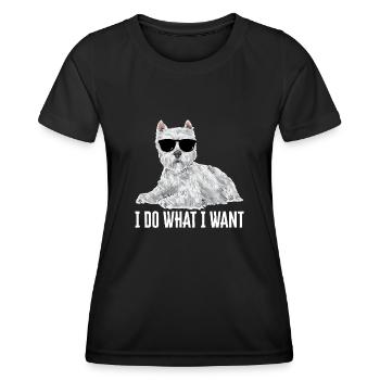 West Highland White Terrier Westie - Frauen Funktions-T-Shirt - Schwarz - Vorne - AI Model Female 172 light (172cm)