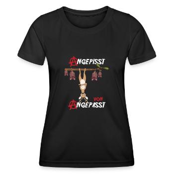 Angepisst von Angepasst Rebell Be Different Hirsch - Frauen Funktions-T-Shirt - Schwarz - Vorne - AI Model Female 172 light (172cm)