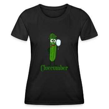 Gurken Detektiv Cluecumber Gurke - Frauen Funktions-T-Shirt - Schwarz - Vorne - AI Model Female 172 light (172cm)