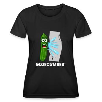 Cucumber with glue Gluecumber cucumbers - Women's Functional T-Shirt - black - Front - AI Model Female 172 light (172cm)