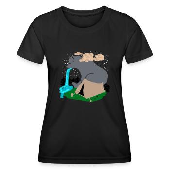 Randonnée en plein air Camping Ours Trekking - T-shirt sport Femme - noir - Devant - AI Model Female 172 light (172cm)