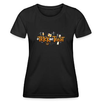 Beer Skeleton Beer Drinker Halloween Drinking Shirt - Women's Functional T-Shirt - black - Front - AI Model Female 172 light (172cm)