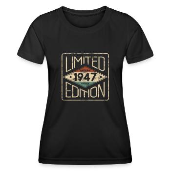 Limitierte Edition Awesome Vintage 1947 Geburtstag - Frauen Funktions-T-Shirt - Schwarz - Vorne - AI Model Female 172 light (172cm)