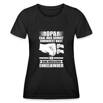 Großvater Enkelkinder Opa - Frauen Funktions-T-Shirt - Schwarz - Vorne - AI Model Female 172 light (172cm)