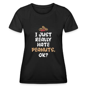 Ich Hasse Erdnüsse Erdnuss-allergiker - Frauen Funktions-T-Shirt - Schwarz - Vorne - AI Model Female 172 light (172cm)
