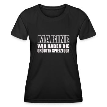 Lustiges Bundeswehr Soldaten - Frauen Funktions-T-Shirt - Schwarz - Vorne - AI Model Female 172 light (172cm)