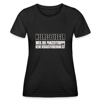 Lustiges Bundeswehr Soldaten - Frauen Funktions-T-Shirt - Schwarz - Vorne - AI Model Female 172 light (172cm)