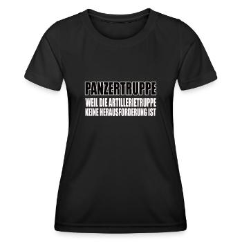 Lustiges Bundeswehr Soldaten - Frauen Funktions-T-Shirt - Schwarz - Vorne - AI Model Female 172 light (172cm)