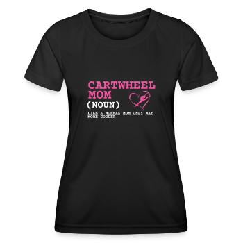 Cheerleader Tumbling Acrobat Cartwheel Maman - T-shirt sport Femme - noir - Devant - AI Model Female 172 light (172cm)