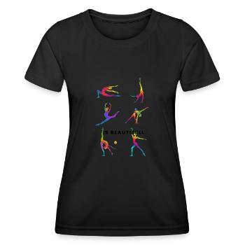 Cheerleader Tumbling Acrobat Cartwheel Maman - T-shirt sport Femme - noir - Devant - AI Model Female 172 light (172cm)