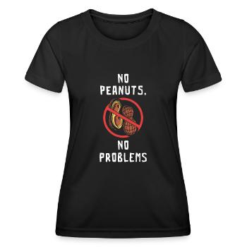 Keine Erdnüsse Keine Probleme Erdnuss-allergiker - Frauen Funktions-T-Shirt - Schwarz - Vorne - AI Model Female 172 light (172cm)