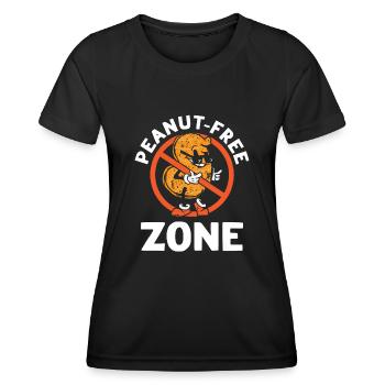 Zone sans arachides Personnes allergiques aux arachides - T-shirt sport Femme - noir - Devant - AI Model Female 172 light (172cm)
