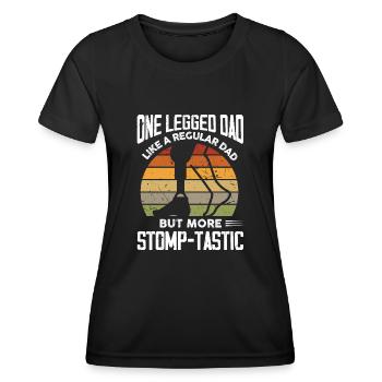 One legged dad stompmtastic Design for a dad with - Frauen Funktions-T-Shirt - Schwarz - Vorne - AI Model Female 172 light (172cm)