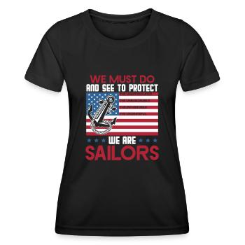 Sailor We Are Sailors - Women's Functional T-Shirt - black - Front - AI Model Female 172 light (172cm)