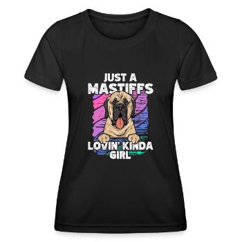Mastiff Hund Old English Mastiff - Frauen Funktions-T-Shirt - Schwarz - Vorne - AI Model Female 172 light (172cm)