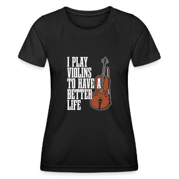 Violin Violin - Women's Functional T-Shirt - black - Front - AI Model Female 172 light (172cm)