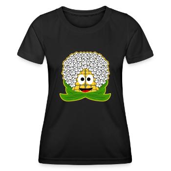 Maïs soufflé - T-shirt sport Femme - noir - Devant - AI Model Female 172 light (172cm)
