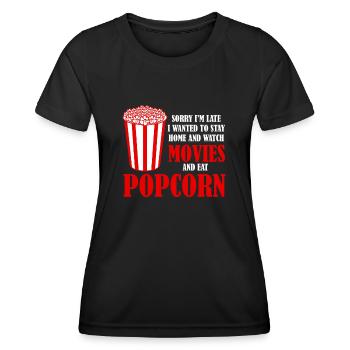 Popcorn and Movies - Women's Functional T-Shirt - black - Front - AI Model Female 172 light (172cm)