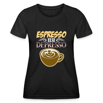 Espresso else Depresso - T-shirt sport Femme - noir - Devant - AI Model Female 172 light (172cm)
