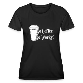 Coffee and work - Women's Functional T-Shirt - black - Front - AI Model Female 172 light (172cm)