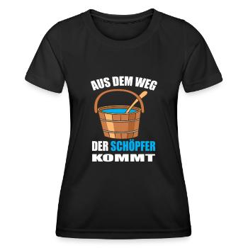 Aus dem Weg der Schöpfer kommt - Frauen Funktions-T-Shirt - Schwarz - Vorne - AI Model Female 172 light (172cm)