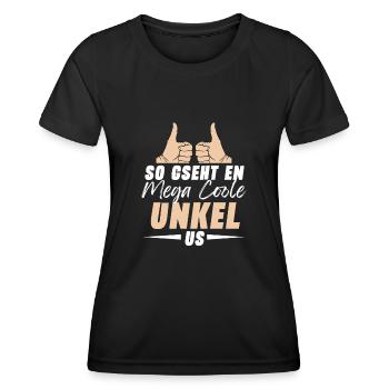 So Gseht En Mega Coole Unkel Us Beschte Onkel - Frauen Funktions-T-Shirt - Schwarz - Vorne - AI Model Female 172 light (172cm)