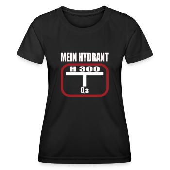 Lustiges Feuerwehr Hydrant - Frauen Funktions-T-Shirt - Schwarz - Vorne - AI Model Female 172 light (172cm)