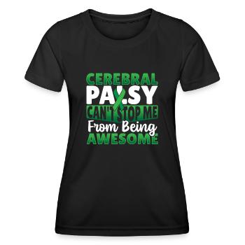 Paralysie cérébrale Warrior CP - T-shirt sport Femme - noir - Devant - AI Model Female 172 light (172cm)