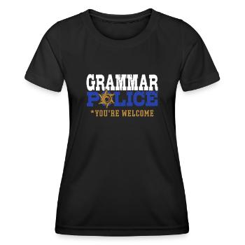 Grammatik-Polizei Rechntschreibung - Frauen Funktions-T-Shirt - Schwarz - Vorne - AI Model Female 172 light (172cm)