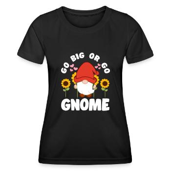 Go Big Or Go Gnomie Elf Garden Miniature Gift Idea - Frauen Funktions-T-Shirt - Schwarz - Vorne - AI Model Female 172 light (172cm)