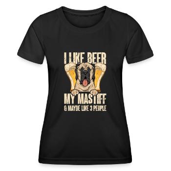 Mastiff Hund Old English Mastiff - Frauen Funktions-T-Shirt - Schwarz - Vorne - AI Model Female 172 light (172cm)